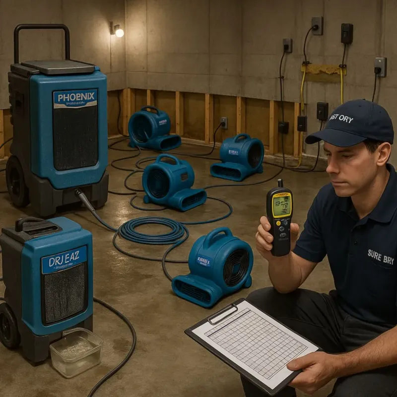 Structural Drying and Dehumidification process in Hockessin, DE
